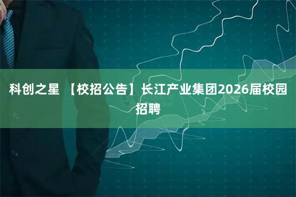 科创之星 【校招公告】长江产业集团2026届校园招聘