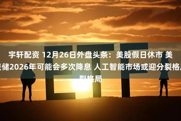 宇轩配资 12月26日外盘头条：美股假日休市 美联储2026年可能会多次降息 人工智能市场或迎分裂格局
